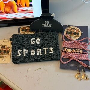 Universal Thread Black Beaded Pouch and Accessories Set